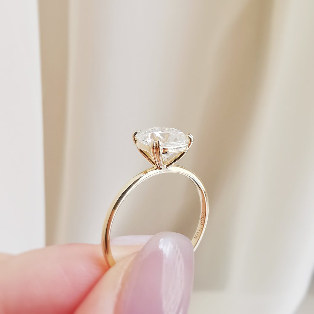 1.5 CT Cushion Solitaire Moissanite Engagement Ring