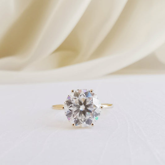 3 CT Round Hidden Halo Moissanite Engagement Ring