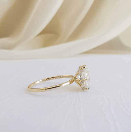 3 CT Round Hidden Halo Moissanite Engagement Ring