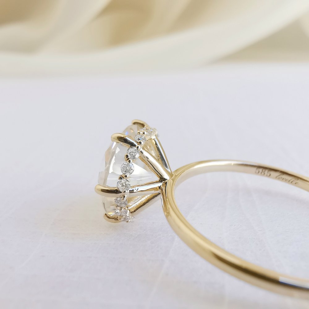 3 CT Round Hidden Halo Moissanite Engagement Ring