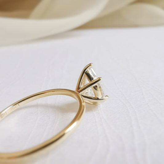 1.36 CT Pear Solitaire Moissanite Engagement Ring