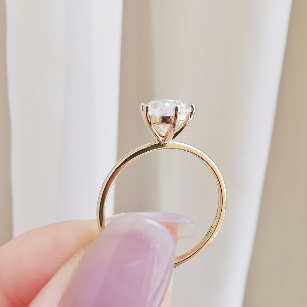 1.36 CT Pear Solitaire Moissanite Engagement Ring
