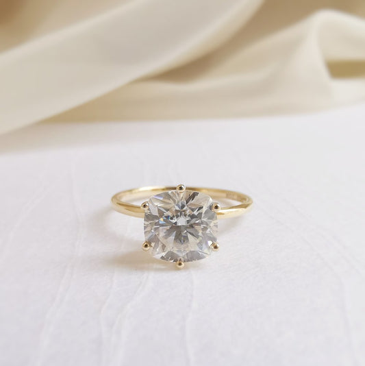 2 CT Cushion Solitaire Moissanite Engagement Ring