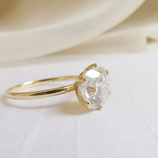 2 CT Cushion Solitaire Moissanite Engagement Ring