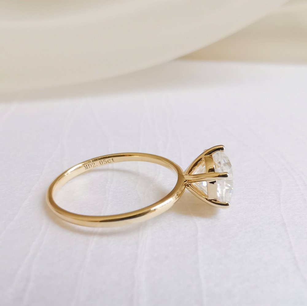 2 CT Cushion Solitaire Moissanite Engagement Ring
