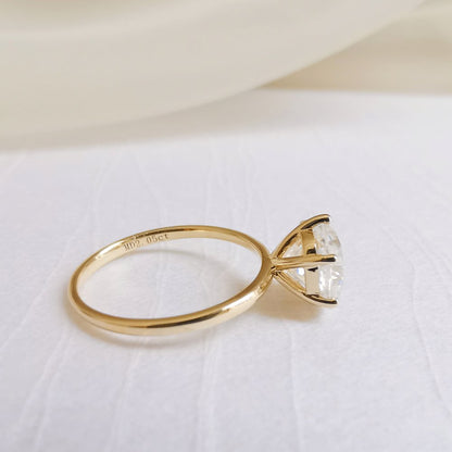 2 CT Cushion Solitaire Moissanite Engagement Ring