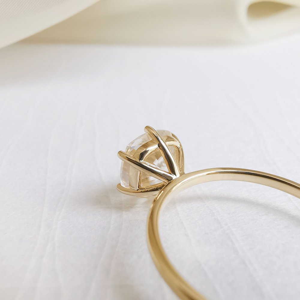 2 CT Cushion Solitaire Moissanite Engagement Ring