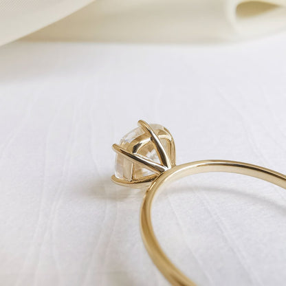 2 CT Cushion Solitaire Moissanite Engagement Ring