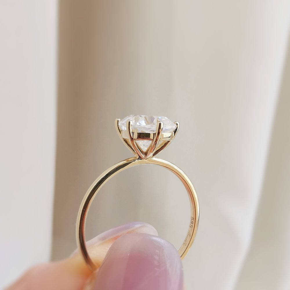 2 CT Cushion Solitaire Moissanite Engagement Ring