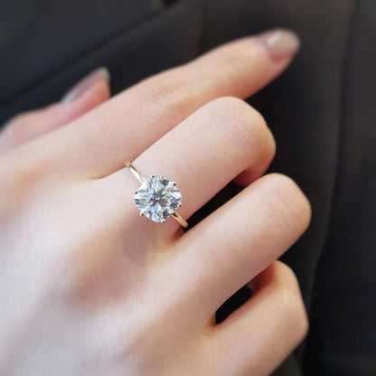 2 CT Cushion Solitaire Moissanite Engagement Ring