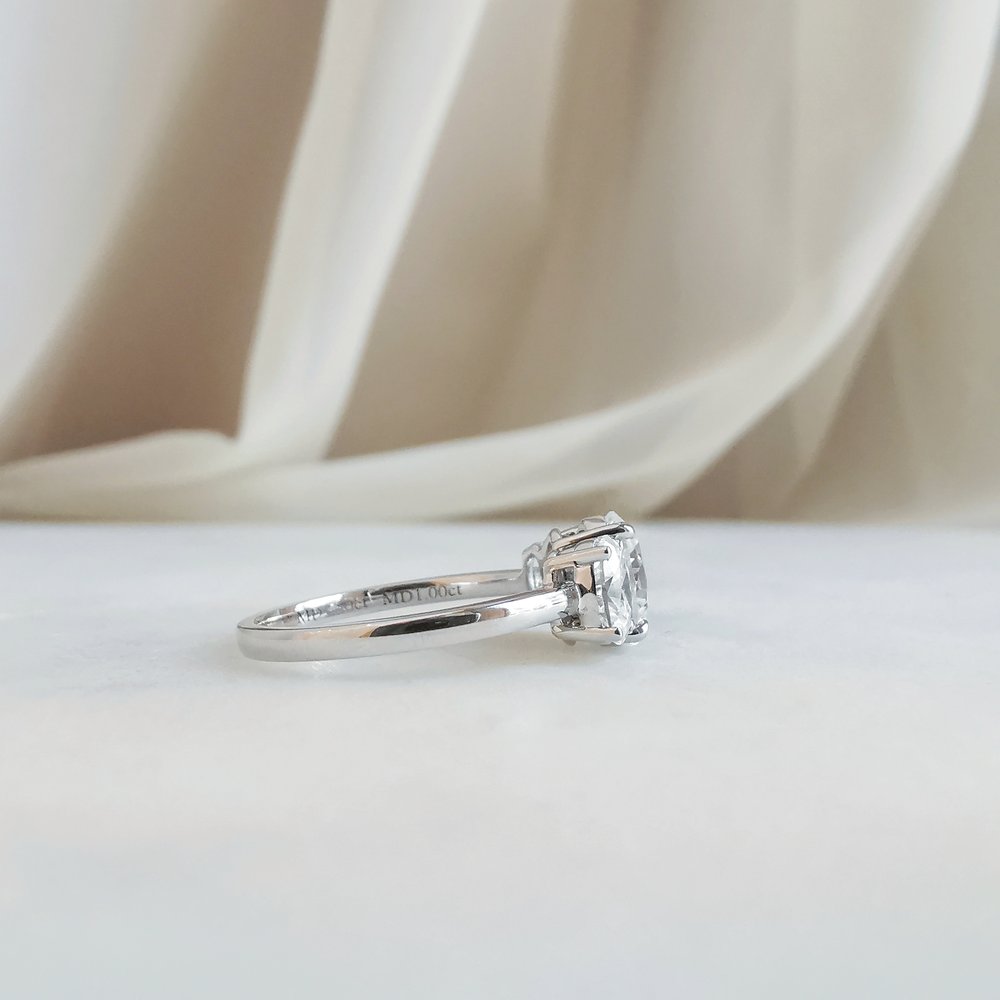 1.5 CT Oval Three Stone Moissanite Engagement Ring