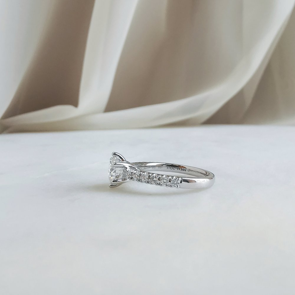 1.2 CT Round Pave Moissanite Engagement Ring