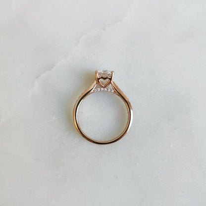 1 CT Round Pave Moissanite Engagement Ring