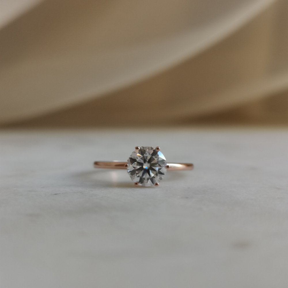 3 CT Round Hidden Halo Moissanite Engagement Ring