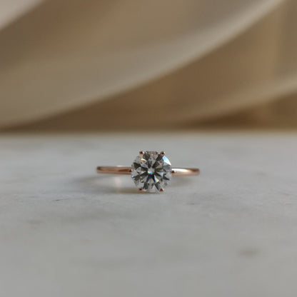 3 CT Round Hidden Halo Moissanite Engagement Ring