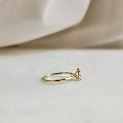 0.5 CT Oval Cluster Moissanite Engagement Ring