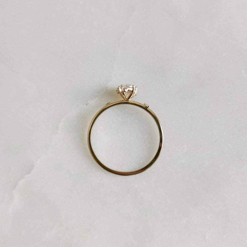 0.5 CT Oval Cluster Moissanite Engagement Ring