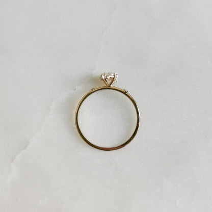 0.5 CT Oval Cluster Moissanite Engagement Ring