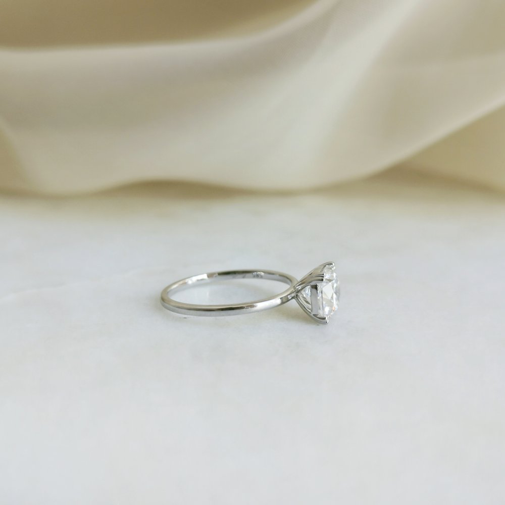 1.5 CT Cushion Solitaire Moissanite Engagement Ring