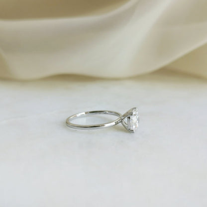 1.5 CT Cushion Solitaire Moissanite Engagement Ring