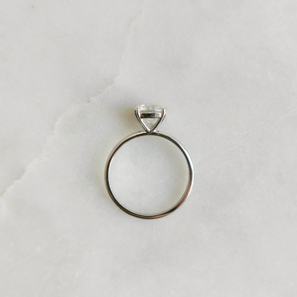 1.5 CT Cushion Solitaire Moissanite Engagement Ring