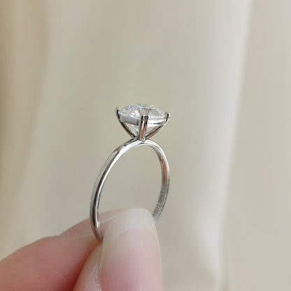 1.5 CT Cushion Solitaire Moissanite Engagement Ring