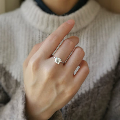 1.6 CT Cushion Solitaire Moissanite Engagement Ring
