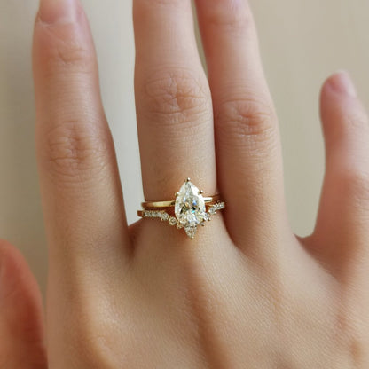 1.36 CT Pear Solitaire Moissanite Engagement Ring