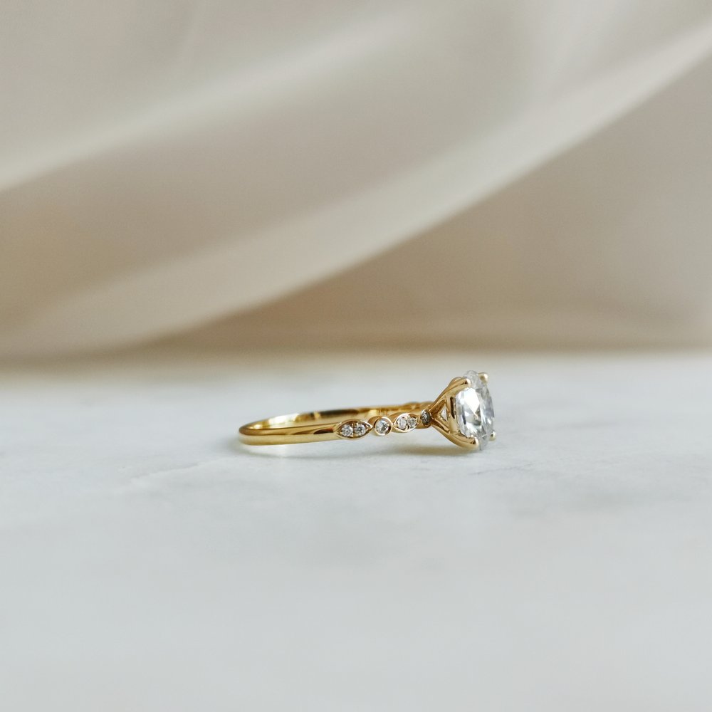 1.2 CT Round Pave Moissanite Engagement Ring