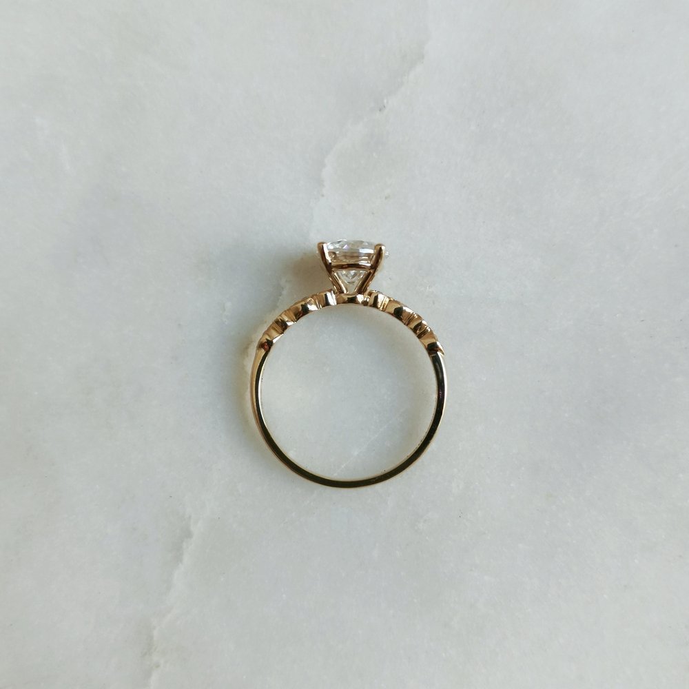 1.2 CT Round Pave Moissanite Engagement Ring