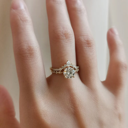 1.2 CT Round Pave Moissanite Engagement Ring