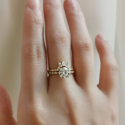 1.2 CT Round Pave Moissanite Engagement Ring