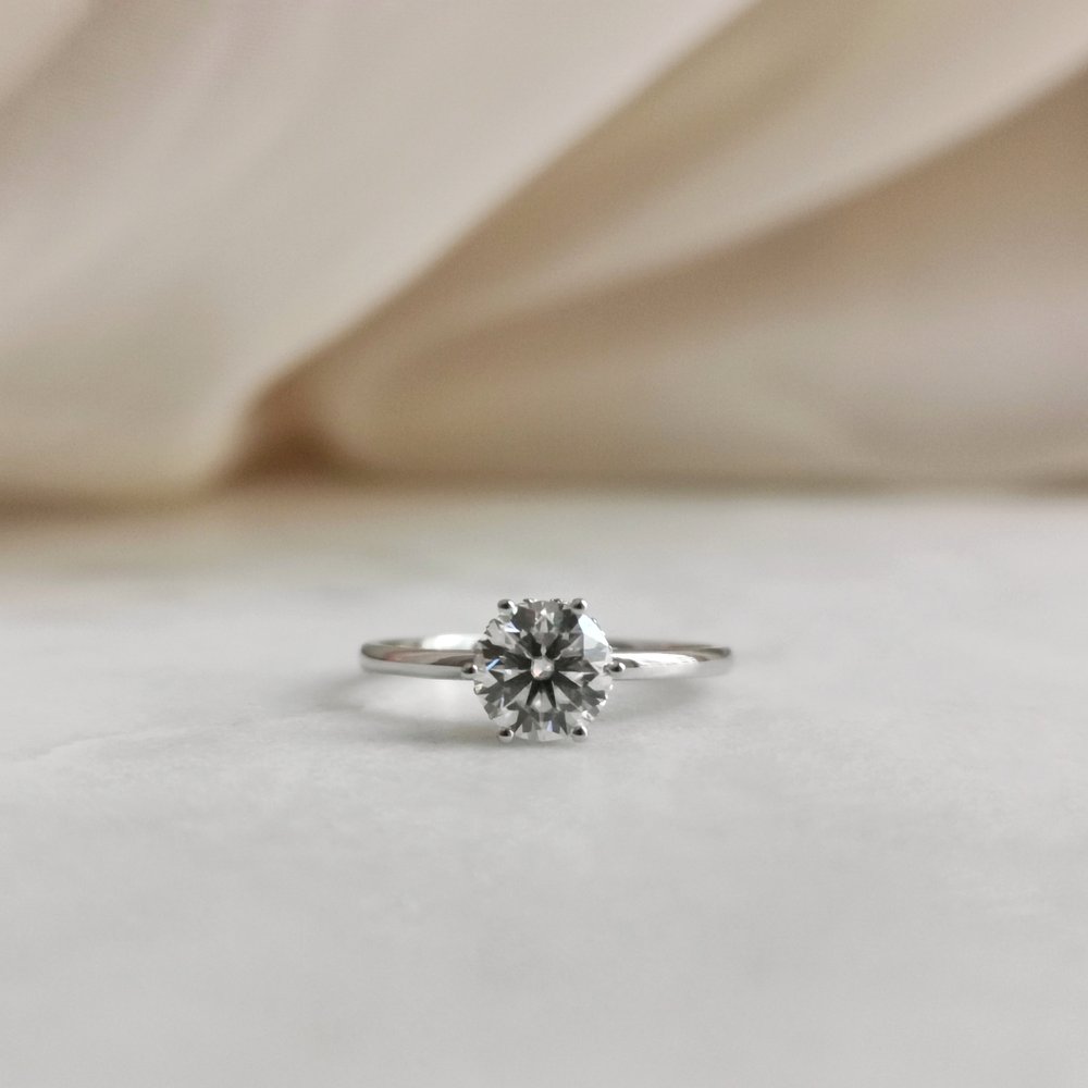 3 CT Round Hidden Halo Moissanite Engagement Ring