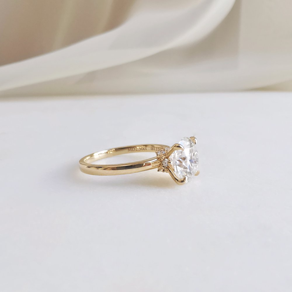 2.5 CT Round Hidden Halo Moissanite Engagement Ring