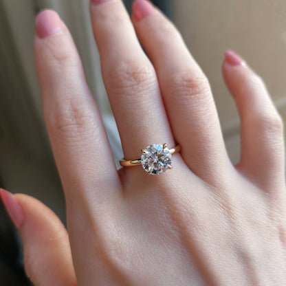 2.5 CT Round Hidden Halo Moissanite Engagement Ring