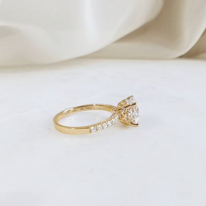 2.5 CT Round Pave Moissanite Engagement Ring