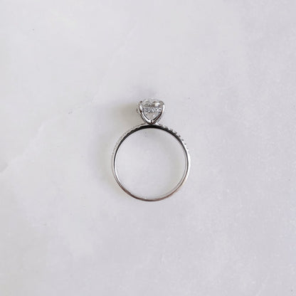 2 CT Oval Pave Moissanite Engagement Ring
