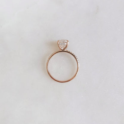 2 CT Oval Pave Moissanite Engagement Ring
