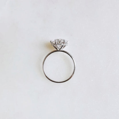 3 CT Round Hidden Halo Moissanite Engagement Ring