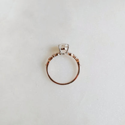 1.7 CT Oval Pave Moissanite Engagement Ring