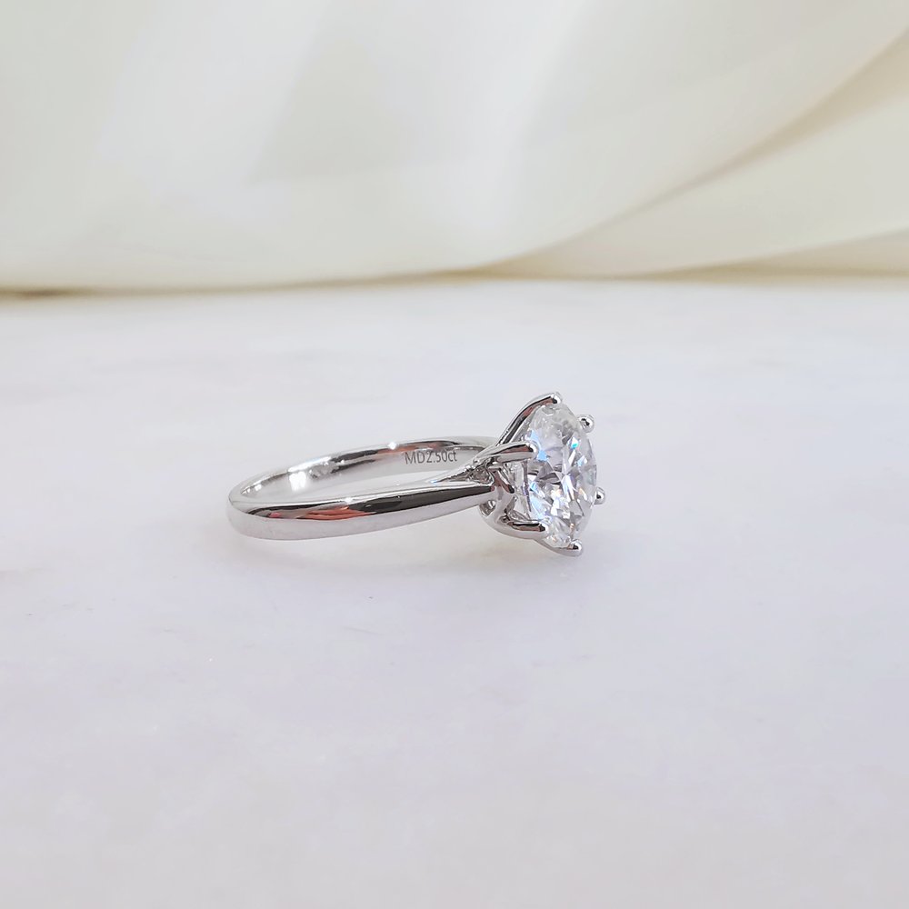 2.5 CT Round Solitaire Moissanite Engagement Ring