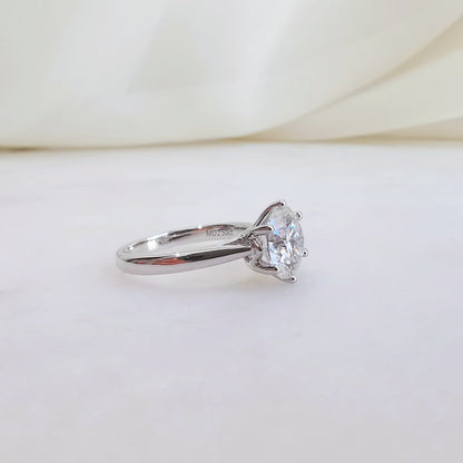 2.5 CT Round Solitaire Moissanite Engagement Ring