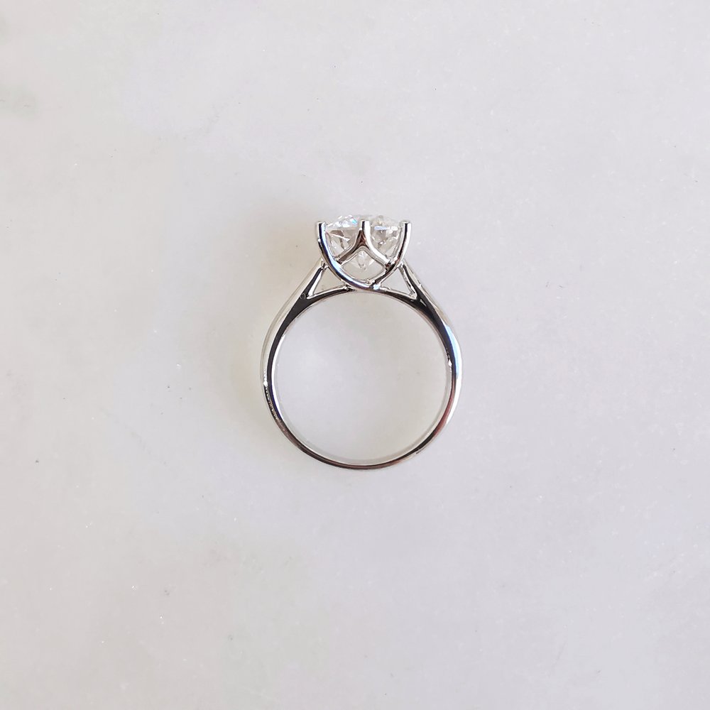 2.5 CT Round Solitaire Moissanite Engagement Ring
