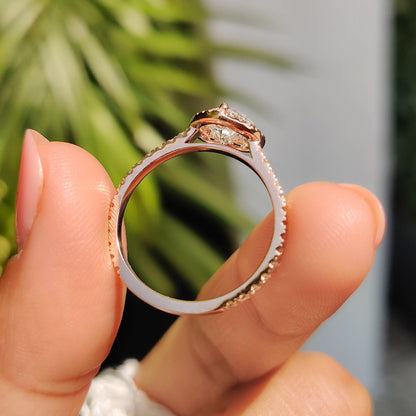1 CT Heart Halo & Pave Moissanite Engagement Ring