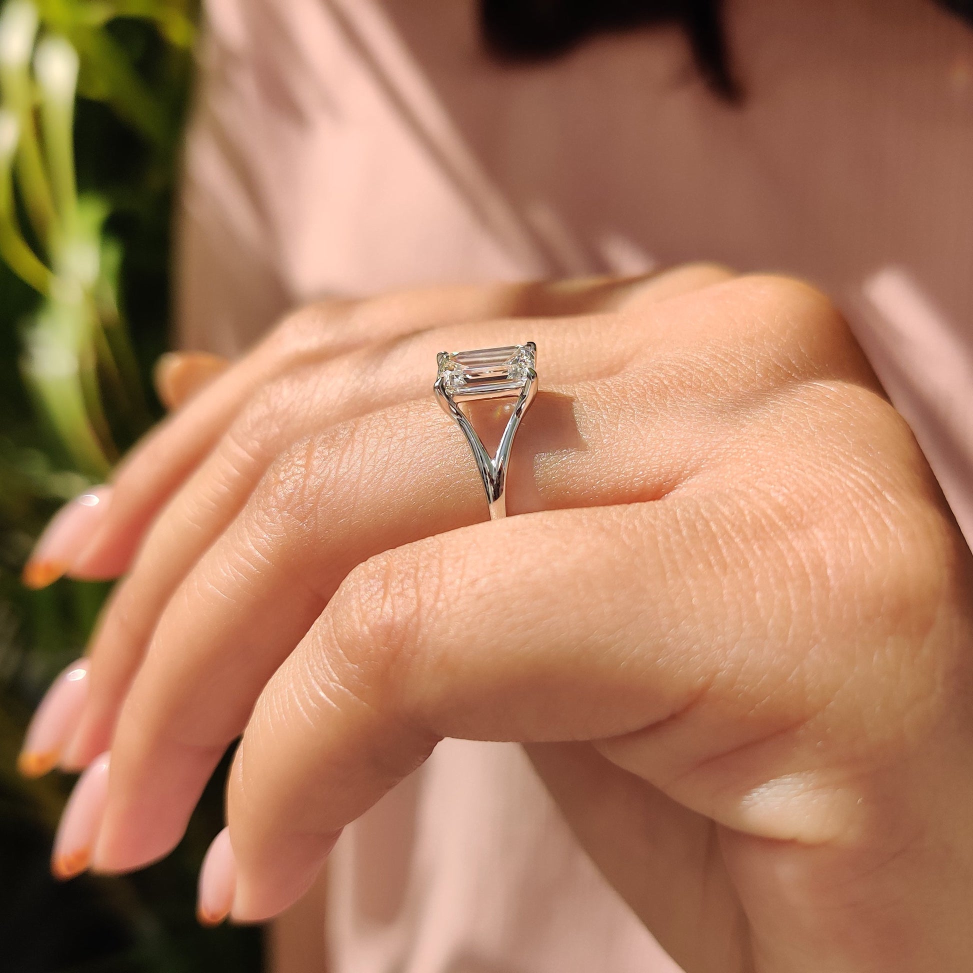 1.50 CT Cushion Dainty Pave Moissanite Engagement Ring