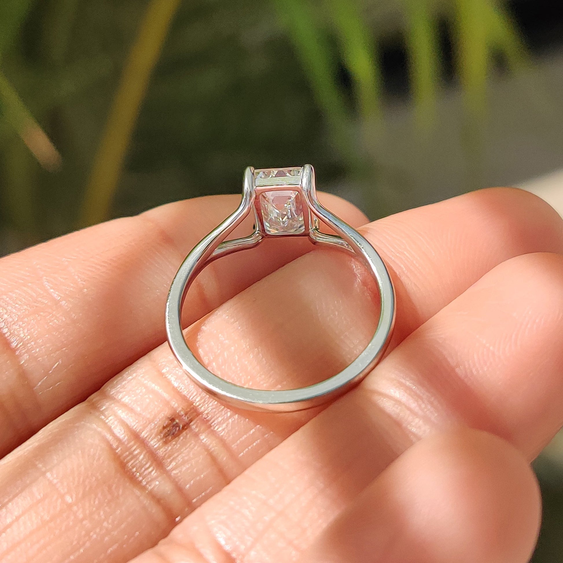 1.50 CT Cushion Dainty Pave Moissanite Engagement Ring