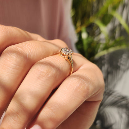 1.50 CT Cushion Split Shank Moissanite Engagement Ring