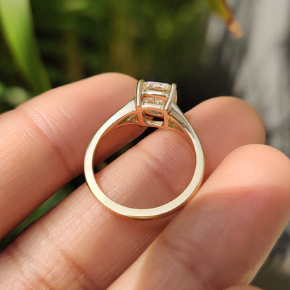 1.50 CT Cushion Split Shank Moissanite Engagement Ring