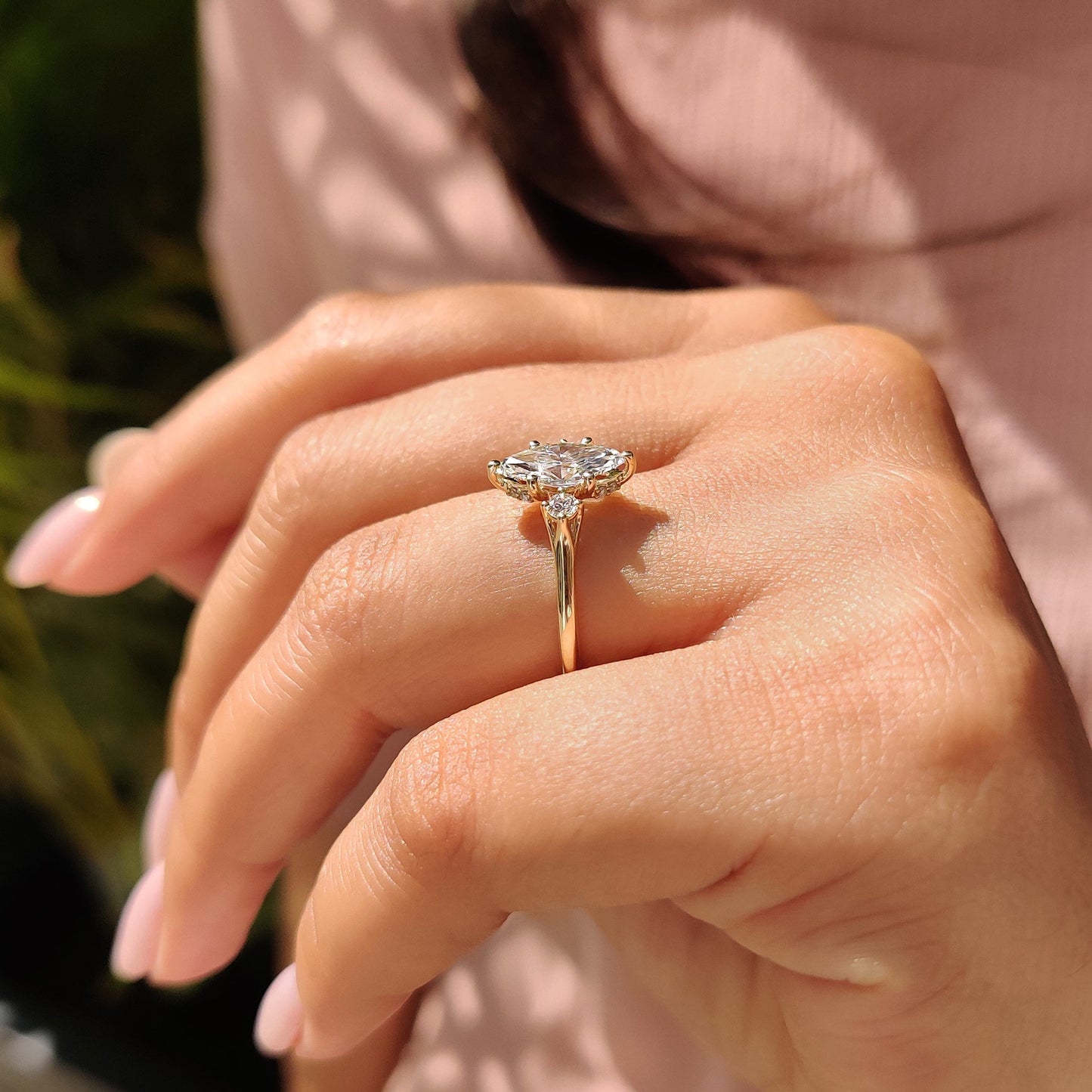 1 CT Marquise Three Stone Moissanite Engagement Ring