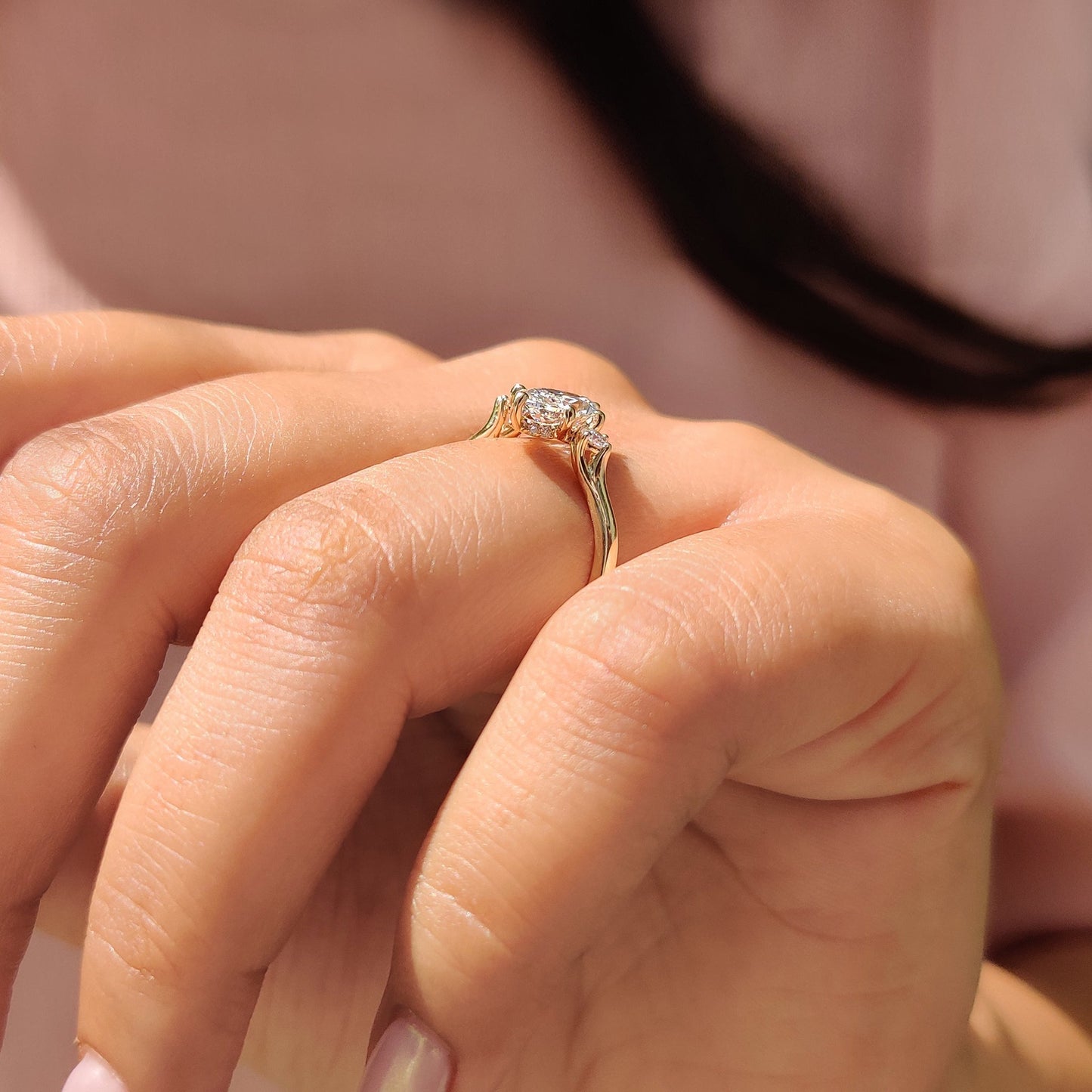 1 CT Marquise Three Stone Moissanite Engagement Ring